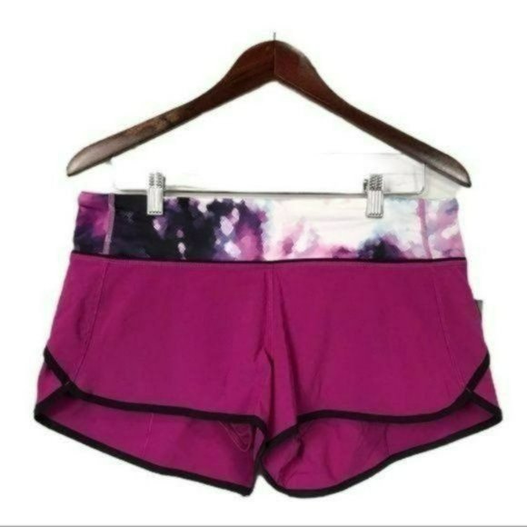 Lululemon Speed Shorts Blooming Pixie Raspberry Pink and Purple Size 8 New